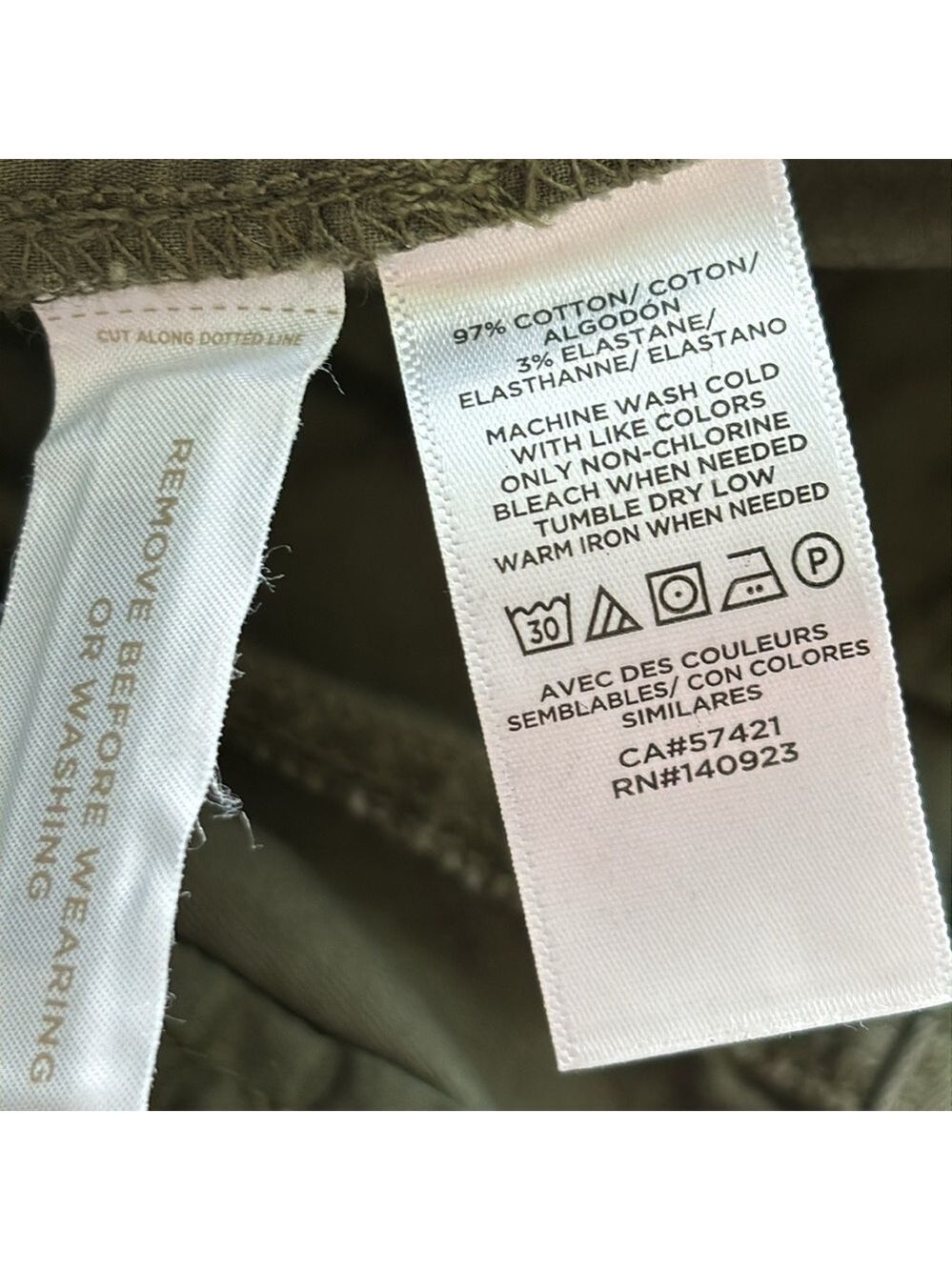 Loft The Perfect Straight Capri Pants in Washed Twill Olive Green Size 12P - Picture 5 of 10